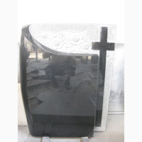 Pierre tombale en granit noir de style américain, gravée en forme de croix, prix d'usine, pierre naturelle, monument, pierre tombale musulmane