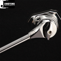 2024 Jingying Music Drum Kit Accessoires Partie, Alliage de zinc Rétractable Double couche Galvanoplastie Bass Drum Legs Fixe Drum Spurs