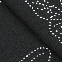 Tissu en Soie Glacée à Strass Thermocollants, 100% Polyester Tissé, 150 GSM, Largeur 150 CM, Matière Moderne pour Robes/Chemisiers