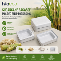 Boîte en fibre moulée sur mesure, emballage durable en fibre de canne à sucre, plateau OEM, insert moulé pour l'électronique grand public haut de gamme