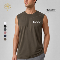 Camisetas sin mangas de nailon cómodas para hombre, diseño liso con logo personalizado, colores, tallas y estilos a medida, ideales para correr.