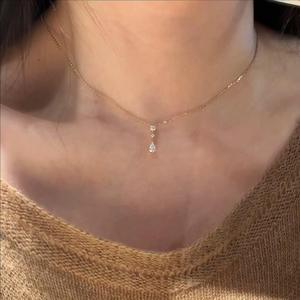 Collier en argent S925 de style coréen rétro, trèfle porte-bonheur, pierre verte de grand-mère, fleur de trèfle, petit bijou de mode pour le corps - Product Image 2