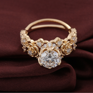 Anello di <span class=keywords><strong>Moissanite</strong></span> 2 carati in lega color oro di lusso di alta qualità da donna di colore chiaro - Product Image 1