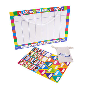 Scheda di registrazione dell'umore quotidiano per bambini in età prescolare personalizzabile libro silenzioso educativo che appende chip magnetici fatti di carta fantasia - Product Image 1