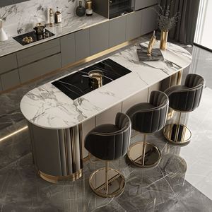 Sang trọng Kim Loại chân Ghế Nhà Hàng thanh phân với chỗ để chân sang trọng nhà hàng thanh nhung bọc ghế thanh cao hiện đại - Product Image 3