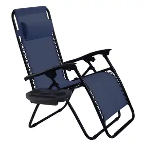 Home&Office leisure portable steel beach lounge chair recliner camping folding zero gravity beach folding chair