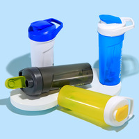 Bouteille de sport et de fitness en PP de 600 ml, écologique, portable, pour eau bouillante, avec fonction shaker et mélangeur, personnalisable avec logo.