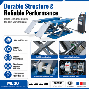 Sollevatore a Forbice Portatile da 3 Tonnellate ML30, Sollevatore Idraulico Mobile per Autofficina - Product Image 2