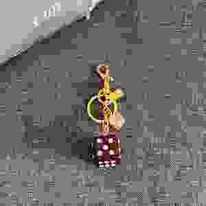 Porte-clés en gros rouge et rose en forme de dés, scintillant et tendance, pour femmes, mignon, breloque pour sac de voiture, cadeau pour étudiants, accessoire pendentif - Product Image 6