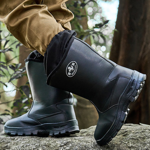 Botas de nieve para hombre de cintura alta, con forro grueso de lana, a prueba de frío, para uso en exteriores. - Product Image 1