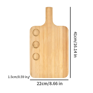 <span class=keywords><strong>Planche</strong></span> à <span class=keywords><strong>charcuterie</strong></span> fonctionnelle en bambou à 3 compartiments avec poignée, grand plateau de service pour des réceptions à la maison bien organisées - Product Image 3