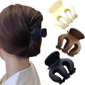 Pince à cheveux petite en forme de citrouille, en PC dépoli, style coréen, pour queue de cheval haute, nouveau design, tendance - Product Image 1