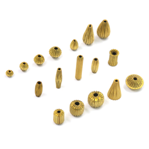 Cuentas Huecas de Latón Corrugado en Forma de Gota de Pera, Cuentas Metálicas Acanaladas <span class=keywords><strong>para</strong></span> Manualidades, Joyería, Fornituras y Componentes de Joyería - Product Image 2