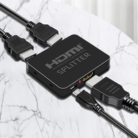 Répartiteur HD 4Kx2K en plastique 1 entrée 2 sorties, Répartiteur CCTV HD 1x2 avec adaptateur secteur, Prise en charge de la duplication/mirroring d'écran 2K X 4K 2160p