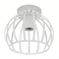 Plafonnier vintage personnalisable en métal blanc, design géométrique en cage, E27, style industriel pour chambre, salon, cuisine, couloir
