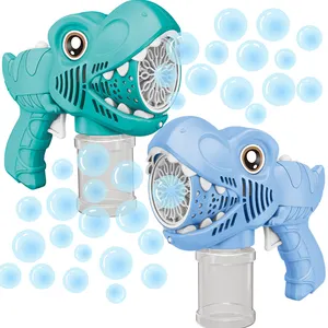 Vendita calda Summer Beach Toy Outdoor Soap Bubble Gun Machine Dinosaur Blower Maker Toys Bubble Gun Machine automatico per matrimoni