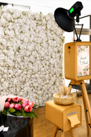 Photomaton de mariage en bois avec support d'imprimante compatible avec DS620/DNP RX1 ; adapté aux iPad et aux appareils photo reflex numériques