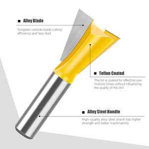 1/4" <b>Woodworking</b> Milling Cutter Small Dovetail Slotting Cutter Tenon Joint <b>Router</b> Bit Carving Machine Tool - Product Image 5