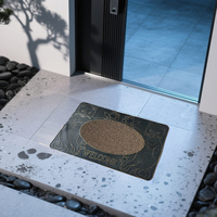 Machine d'entrée de maison moderne en PVC résistant à la corrosion tapis de porte rectangulaire en caoutchouc antidérapant fin imprimé animal puzzle motif maison