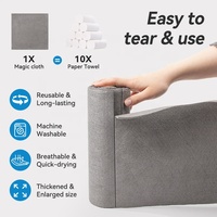 Rouleau de chiffon microfibre magique sans peluches OEM personnalisé 180/280 GSM, sans traces, réutilisable, pour le nettoyage des vitres de voiture
