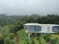Capsule spatiale de luxe entièrement meublée, maison mobile préfabriquée prête à l'emploi avec salle de bain pour le glamping, les centres de villégiature et les entreprises
