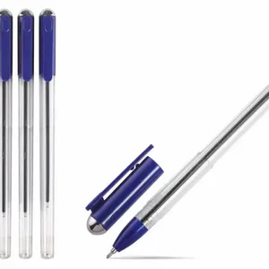 Afrique école et bureau papeterie facile stylo à bille fabricants en vrac bleu stylo à bille en plastique 50 pcs stylo à bille en boîte