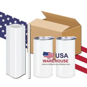 USA Warehouse 12oz 12 oz Skinny Straight Stainless Steel Double Wall Vacuum Insulated 12 Ounce Kids Blank Sublimation Tumbler