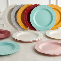 Assiettes jetables en PP durables de 7,5 pouces, ensembles d'assiettes rondes personnalisées de 5 à 10 pouces, vaisselle de service, assiettes à fleurs, vaisselle en gros