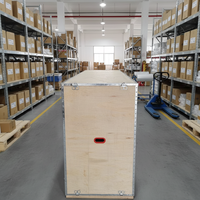 Caisse en bois massif de qualité industrielle avec bordure en acier robuste, en contreplaqué épais, pour pièces de machines lourdes, pliable