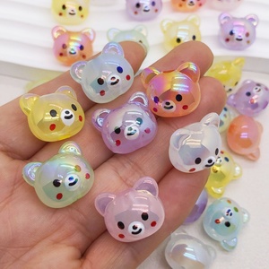 <span class=keywords><strong>Perles</strong></span> acryliques en forme d'ours en gelée phosphorescentes à trou droit, mignonnes, style dessin animé, pour la fabrication de bracelets de téléphone, colliers et bijoux, vente en gros - Product Image 3