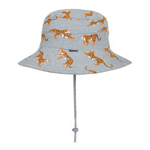 Benutzer definierte klassische Outdoor <span class=keywords><strong>Tiger</strong></span> gedruckt Logo Sommer UPF50 Schutz Sonnen kappe Kinder Eimer Hut mit Kinnriemen