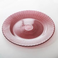Assiette de présentation en verre côtelé coloré de 33 cm (13 pouces) pour mariages, événements et fêtes