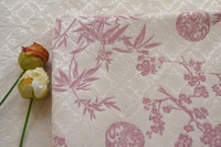 Tissu jacquard chenille tricoté métallique 100 % acrylique, motif dragon prune-bambou de style chinois traditionnel, fin et subtil