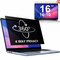 Vente en gros d'usine 4 voies 360 °   Filtre de confidentialité pour écran d'ordinateur portable 14 pouces 16:10, protecteur d'écran amovible anti-espion et anti-reflet