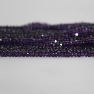 Création de bijoux, pierres d'améthyste africaine naturelle facettées de 4 mm et 5 mm, brins de pierres précieuses, pierres semi-précieuses violettes IGI - Product Image 2