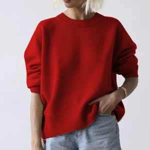 Nouveau tricot ras du cou double couche Europe et États-Unis Pull ample d'automne et d'hiver pour <span class=keywords><strong>femme</strong></span> - Product Image 5