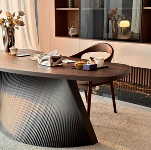 Tavolo da tè di design a forma di ventaglio moderno italiano e minimalista in rovere per casa ufficio tavolo da tè a forma di ventaglio - Product Image 3