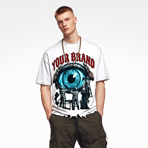 T-shirt Homme 100% Coton Épais Personnalisé avec Logo du Fabricant, Coupe Boxy Oversize Streetwear Vintage Délavé à la Pierre, Vente en Gros - Product Image 3