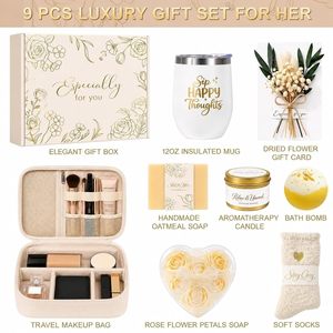 Cesto Regalo Rettangolare per la Cura Personale delle Donne, Borsa Vuota per Cosmetici, Ideale per Compleanni, Auguri di Pronta Guarigione, <span class=keywords><strong>Regali</strong></span> per Mamma, <span class=keywords><strong>Sorella</strong></span>, Amica - Product Image 4