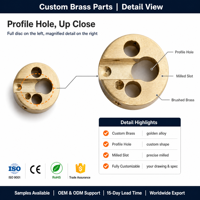 Pièces en laiton usinées CNC sur mesure, base de cylindre, disque fraisé plat, bride pour raccord de vanne, quincaillerie OEM ODM