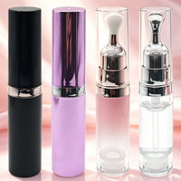 Emballage personnalisé avec logo, tubes de 8 ml ronds roses pour lotion pour les yeux, rouge à lèvres, crème pour le visage, flacon pompe sans air, applicateur de massage pour rouge à lèvres