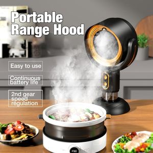 Ventilateur d'extraction 2 vitesses avec filtre amovible et lavable, hotte de cuisine portable sans fil pour bureau, barbecue intérieur, fondue, <span class=keywords><strong>camping</strong></span>, maison - Product Image 2