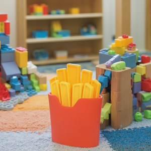 Offre Spéciale jouets empilables en silicone sans BPA <span class=keywords><strong>Puzzle</strong></span> éducatif inspiré par Hamburger frites pour enfants modèle dans un emballage en boîte - Product Image 2