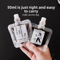 Sachets Doypack transparents jetables en PET/PE de qualité alimentaire avec bec verseur pour café infusé à froid, concentré d'espresso, vodka et bière