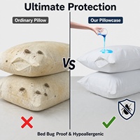 Protège-oreiller en soie tricotée ultra-douce, respirant et imperméable Camufei avec housse amovible en jersey lavable