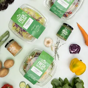 Cetakan kustom karton kertas daur ulang ramah lingkungan persiapan makan siang makanan makanan kemasan lengan untuk wadah mangkuk