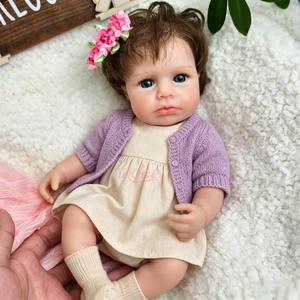 Adorable poupée reborn <span class=keywords><strong>en</strong></span> <span class=keywords><strong>silicone</strong></span> de 30 cm, yeux ouverts, cheveux de différentes couleurs, jouets pour bébés, poupée compagnon pour nourrissons - Product Image 3