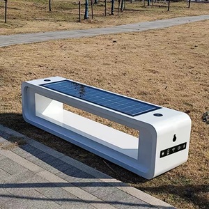Sillas de Banco de espera para exteriores con estación de carga solar Banco Bancos inteligentes para calles - Product Image 4