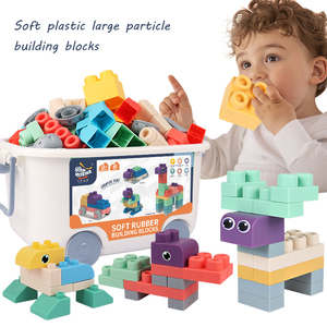 JXB Ensemble de 80 blocs de construction en plastique pour les tout-petits, jouets de construction amusants - Product Image 3