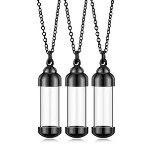 Stainless Steel Glass Transparent Urn Pendant Can Open Perfume Bottle for Men Women Ashes Jar for Dogs <strong>Cats</strong> Dog <strong>Cat</strong> <strong>Memorial</strong> - Product Image 1